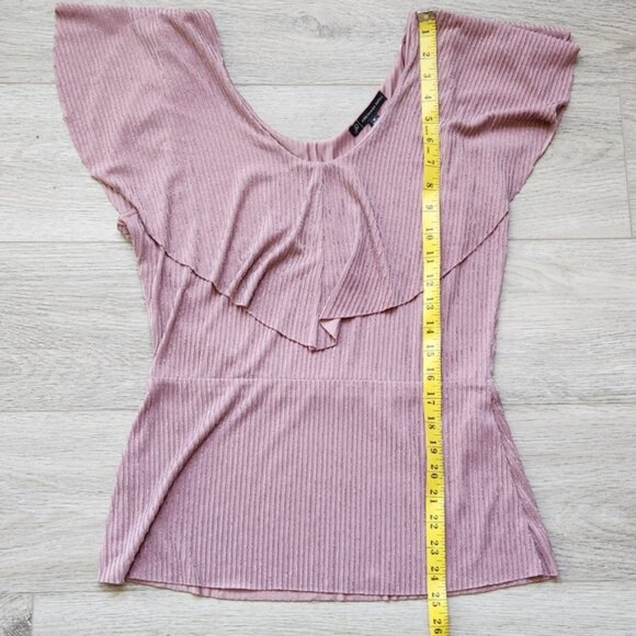 Adrianna Papell Shirt Womens Medium Short Sleeves Drape Flowy Top - Picture 10 of 11